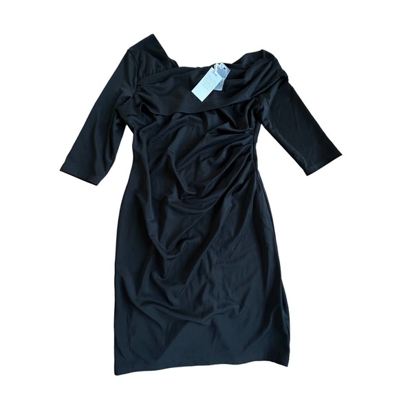 GRACE KARIN One Shoulder Ruched Midi Dress 3/4 Sleeve  size 2XL - Picture 3 of 8